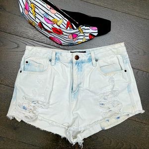 Harlow High Rise Ripped Jean Shorts
